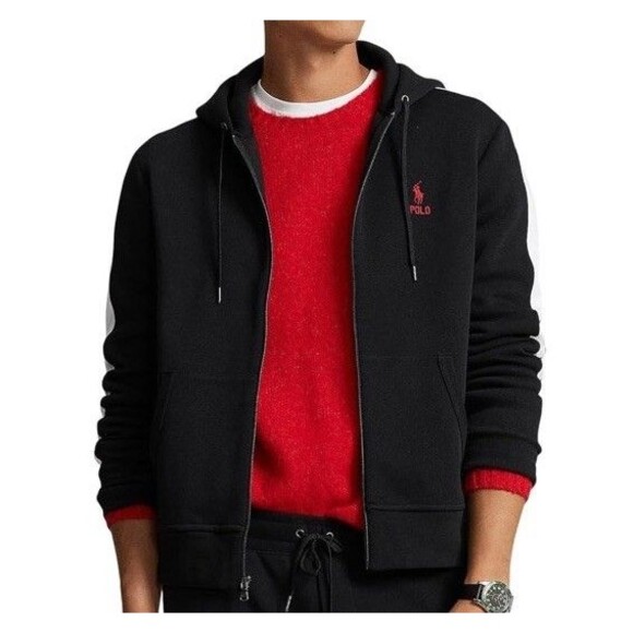 POLO RALPH LAUREN Men's Double-Knit Mesh Full-Zip Hoodie Size: XS - Picture 1 of 8